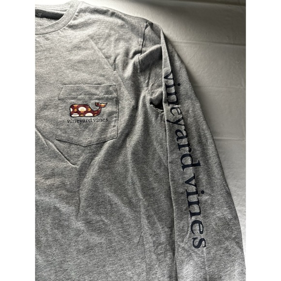 Vineyard Vines T-Shirt Medium Mens Large Gray Long Sleeve Basketball Whale - Picture 11 of 13